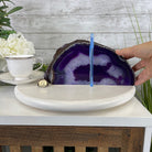 Purple Dyed Brazilian Agate Stone Bookends, 13.7 lbs & 5.3" tall Model #5151PU-033 by Brazil Gems - Brazil GemsBrazil GemsPurple Dyed Brazilian Agate Stone Bookends, 13.7 lbs & 5.3" tall Model #5151PU-033 by Brazil GemsBookends5151PU-033