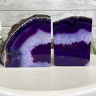 Purple Dyed Brazilian Agate Stone Bookends, 13.7 lbs & 5.3" tall Model #5151PU-033 by Brazil Gems - Brazil GemsBrazil GemsPurple Dyed Brazilian Agate Stone Bookends, 13.7 lbs & 5.3" tall Model #5151PU-033 by Brazil GemsBookends5151PU-033