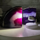 Purple Dyed Brazilian Agate Stone Bookends, 13.7 lbs & 5.3" tall Model #5151PU-033 by Brazil Gems - Brazil GemsBrazil GemsPurple Dyed Brazilian Agate Stone Bookends, 13.7 lbs & 5.3" tall Model #5151PU-033 by Brazil GemsBookends5151PU-033