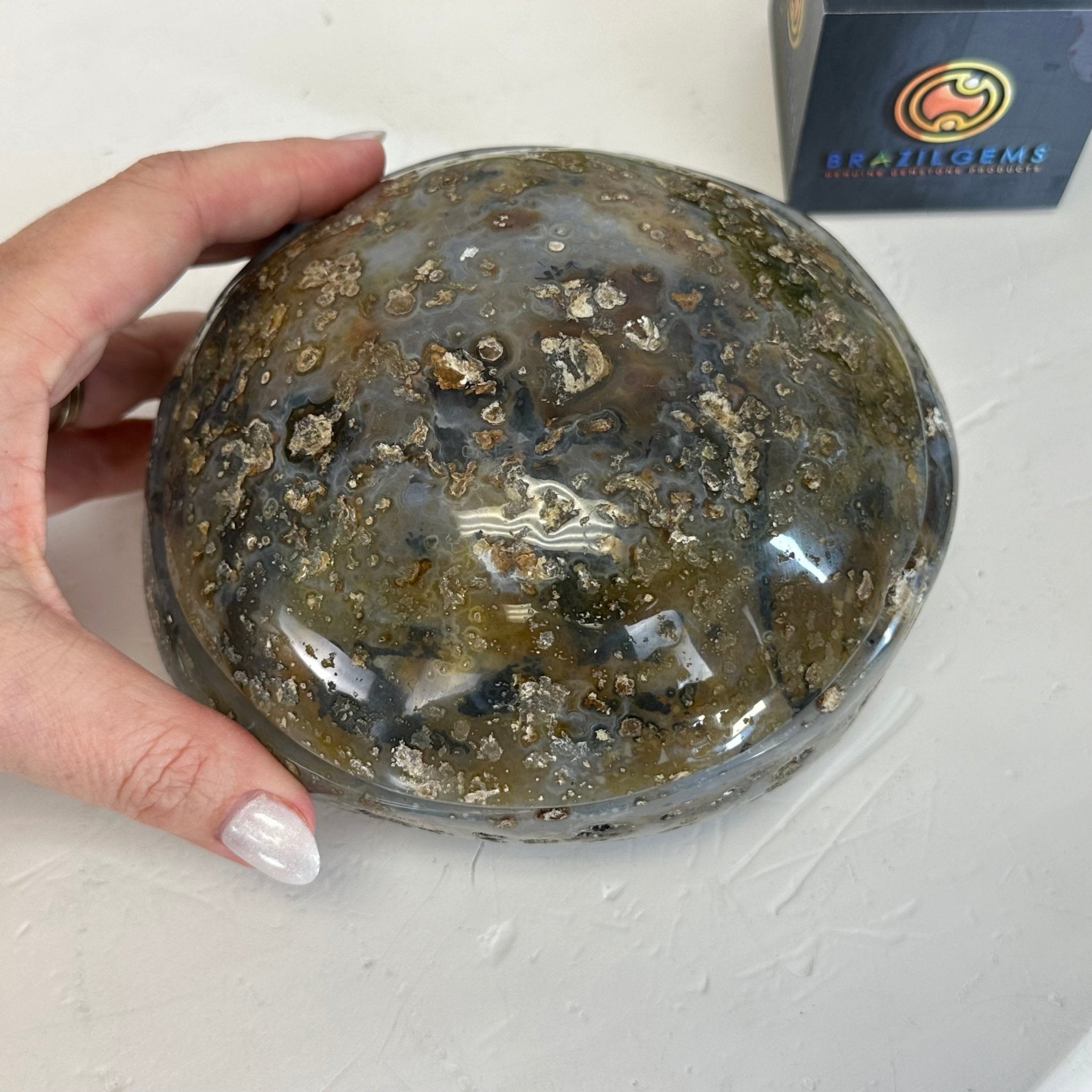 Quality Agate Geode "Jewelry Box", 5.2 lbs & 3.6" Tall #5251-0011 - Brazil GemsBrazil GemsQuality Agate Geode "Jewelry Box", 5.2 lbs & 3.6" Tall #5251-0011Agate Jewelry Boxes5251-0011