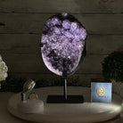 Quality Amethyst Cluster on a Metal Base, 10.1 lbs & 11" Tall #5491 - 0045 - Brazil GemsBrazil GemsQuality Amethyst Cluster on a Metal Base, 10.1 lbs & 11" Tall #5491 - 0045Clusters on Fixed Bases5491 - 0045