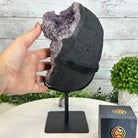 Quality Amethyst Cluster on a Metal Base, 10.1 lbs & 11" Tall #5491 - 0045 - Brazil GemsBrazil GemsQuality Amethyst Cluster on a Metal Base, 10.1 lbs & 11" Tall #5491 - 0045Clusters on Fixed Bases5491 - 0045
