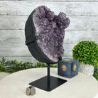 Quality Amethyst Cluster on a Metal Base, 10.1 lbs & 11" Tall #5491 - 0045 - Brazil GemsBrazil GemsQuality Amethyst Cluster on a Metal Base, 10.1 lbs & 11" Tall #5491 - 0045Clusters on Fixed Bases5491 - 0045