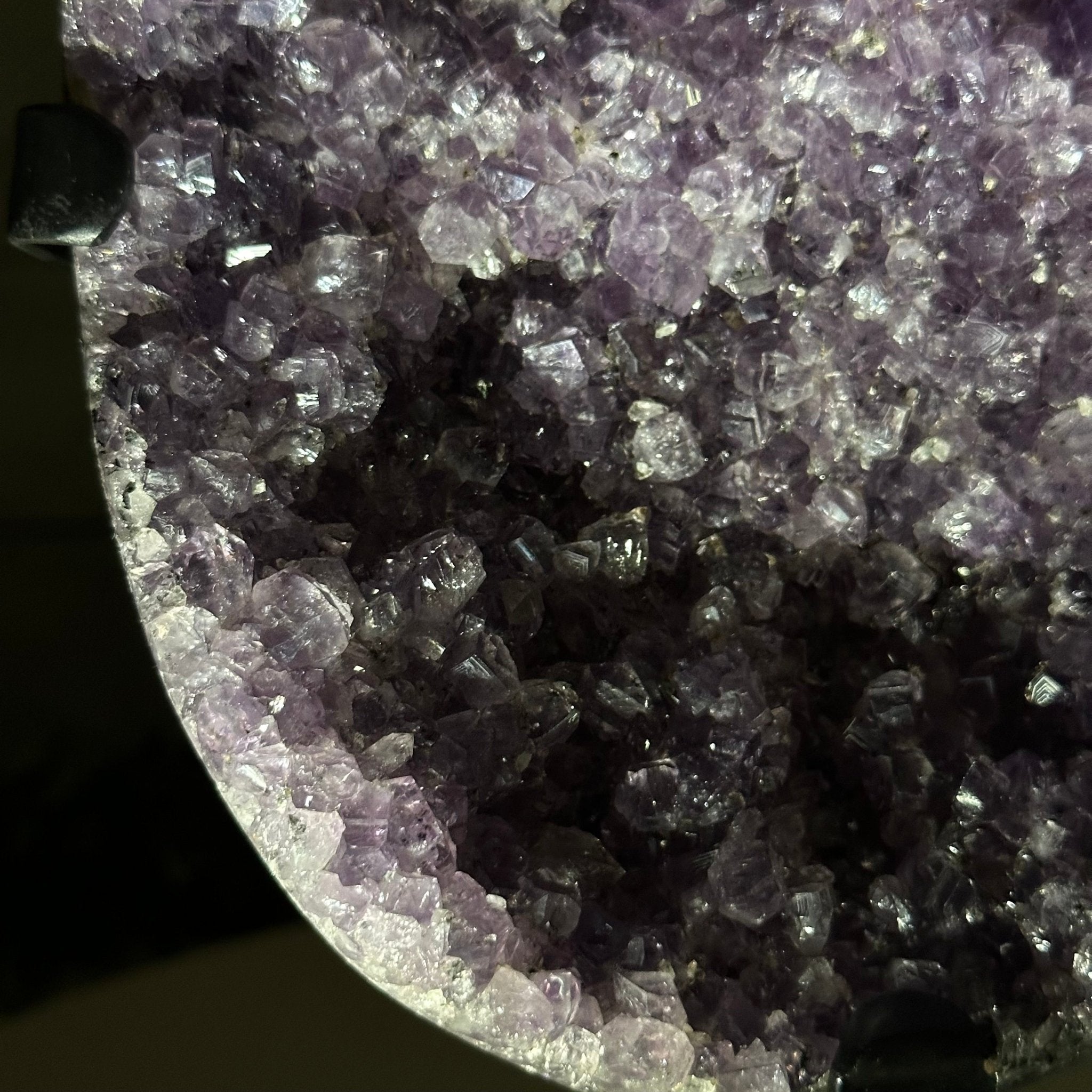 Quality Amethyst Cluster on a Metal Base, 10.1 lbs & 11" Tall #5491 - 0045 - Brazil GemsBrazil GemsQuality Amethyst Cluster on a Metal Base, 10.1 lbs & 11" Tall #5491 - 0045Clusters on Fixed Bases5491 - 0045