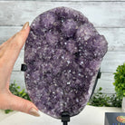 Quality Amethyst Cluster on a Metal Base, 10.1 lbs & 11" Tall #5491 - 0045 - Brazil GemsBrazil GemsQuality Amethyst Cluster on a Metal Base, 10.1 lbs & 11" Tall #5491 - 0045Clusters on Fixed Bases5491 - 0045