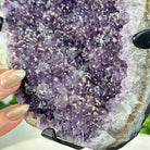 Quality Amethyst Cluster on a Metal Base, 10.9 lbs & 12.25" Tall #5491 - 0047 - Brazil GemsBrazil GemsQuality Amethyst Cluster on a Metal Base, 10.9 lbs & 12.25" Tall #5491 - 0047Clusters on Fixed Bases5491 - 0047