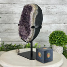 Quality Amethyst Cluster on a Metal Base, 10.9 lbs & 12.25" Tall #5491 - 0047 - Brazil GemsBrazil GemsQuality Amethyst Cluster on a Metal Base, 10.9 lbs & 12.25" Tall #5491 - 0047Clusters on Fixed Bases5491 - 0047