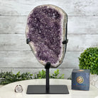 Quality Amethyst Cluster on a Metal Base, 10.9 lbs & 12.25" Tall #5491 - 0047 - Brazil GemsBrazil GemsQuality Amethyst Cluster on a Metal Base, 10.9 lbs & 12.25" Tall #5491 - 0047Clusters on Fixed Bases5491 - 0047