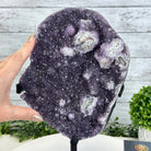 Quality Amethyst Cluster on a Metal Base, 12.7 lbs & 12.75" Tall #5491 - 0044 - Brazil GemsBrazil GemsQuality Amethyst Cluster on a Metal Base, 12.7 lbs & 12.75" Tall #5491 - 0044Clusters on Fixed Bases5491 - 0044