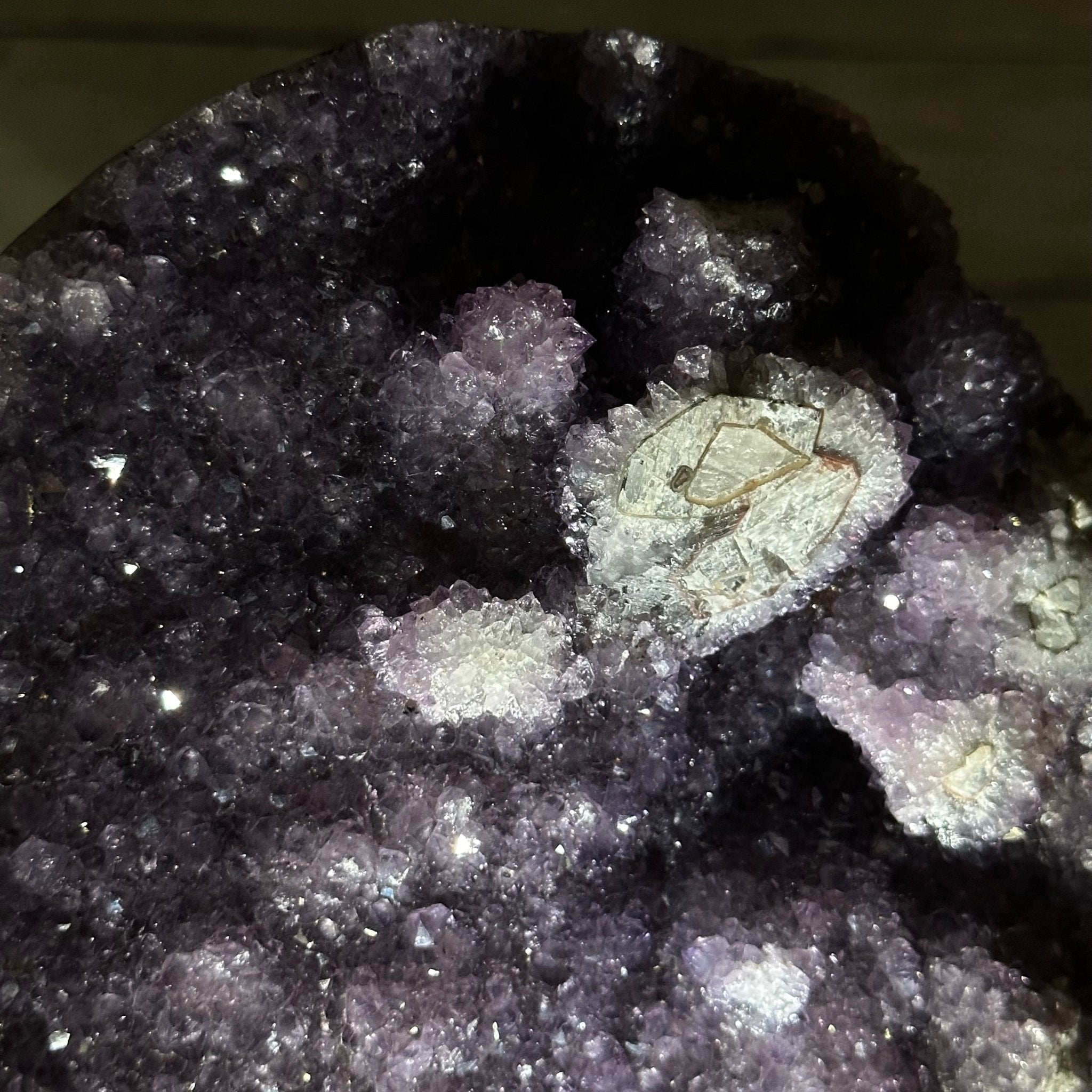 Quality Amethyst Cluster on a Metal Base, 12.7 lbs & 12.75" Tall #5491 - 0044 - Brazil GemsBrazil GemsQuality Amethyst Cluster on a Metal Base, 12.7 lbs & 12.75" Tall #5491 - 0044Clusters on Fixed Bases5491 - 0044