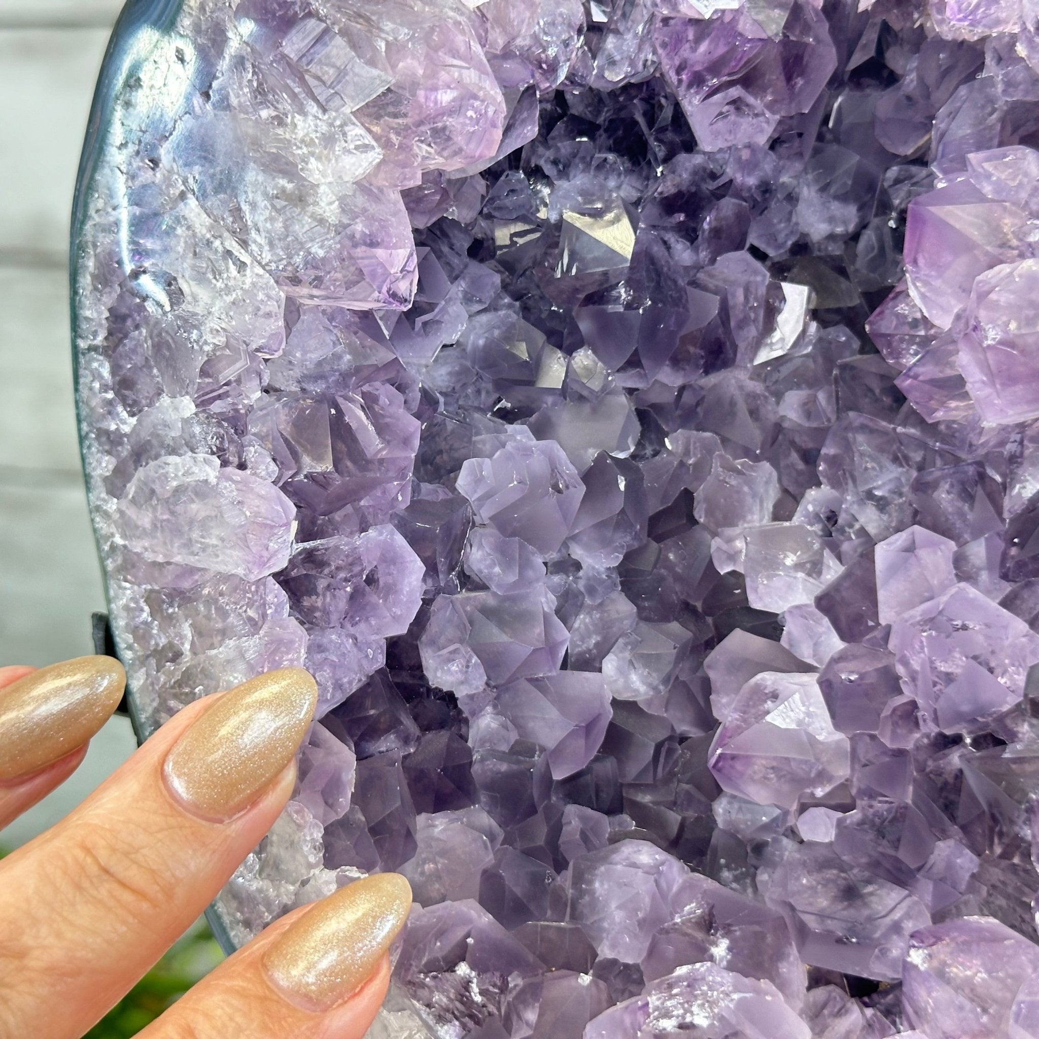 Quality Amethyst Cluster on a Metal Base, 13.3 lbs & 11" Tall #5491 - 0048 - Brazil GemsBrazil GemsQuality Amethyst Cluster on a Metal Base, 13.3 lbs & 11" Tall #5491 - 0048Clusters on Fixed Bases5491 - 0048