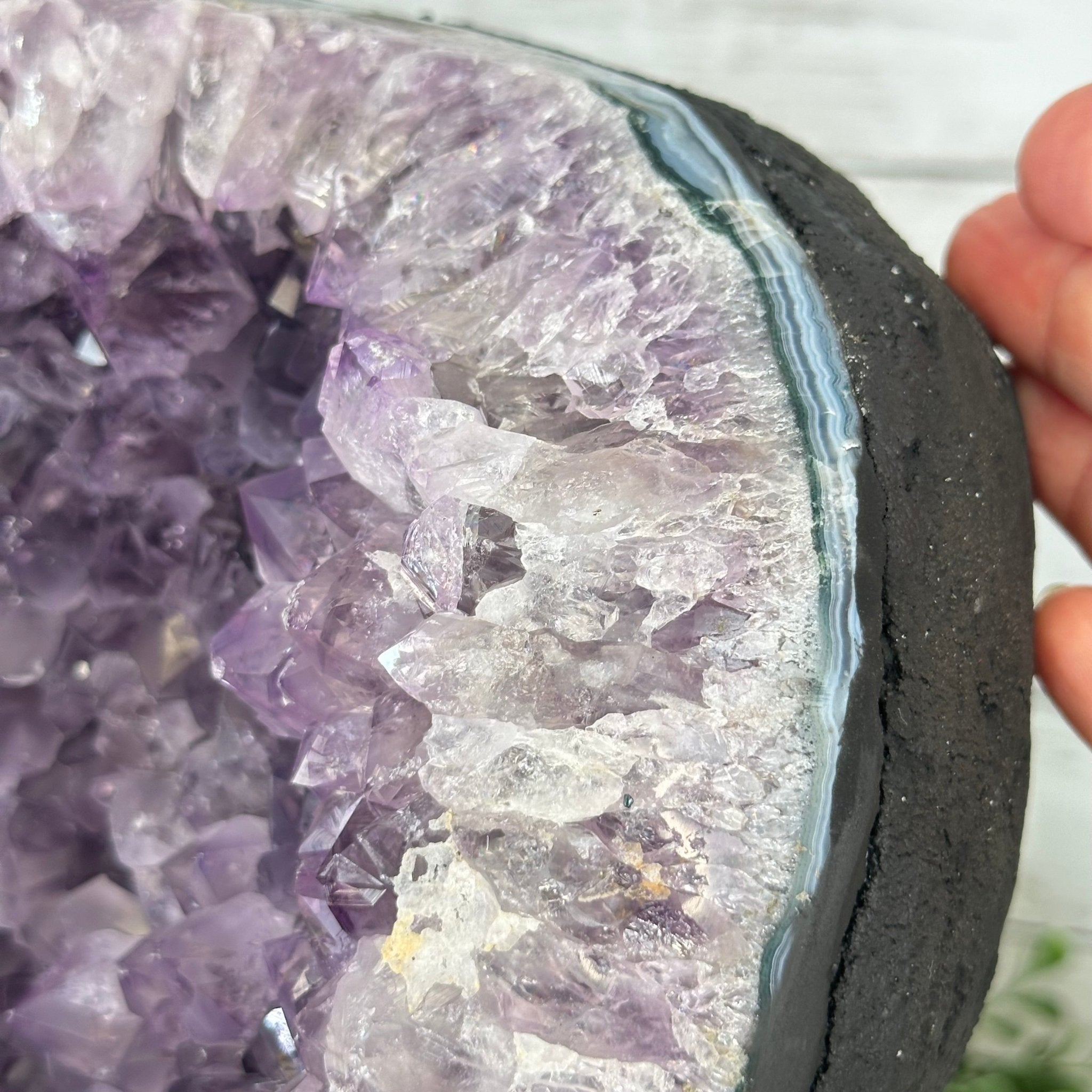 Quality Amethyst Cluster on a Metal Base, 13.3 lbs & 11" Tall #5491 - 0048 - Brazil GemsBrazil GemsQuality Amethyst Cluster on a Metal Base, 13.3 lbs & 11" Tall #5491 - 0048Clusters on Fixed Bases5491 - 0048