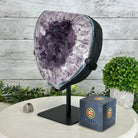 Quality Amethyst Cluster on a Metal Base, 13.3 lbs & 11" Tall #5491 - 0048 - Brazil GemsBrazil GemsQuality Amethyst Cluster on a Metal Base, 13.3 lbs & 11" Tall #5491 - 0048Clusters on Fixed Bases5491 - 0048