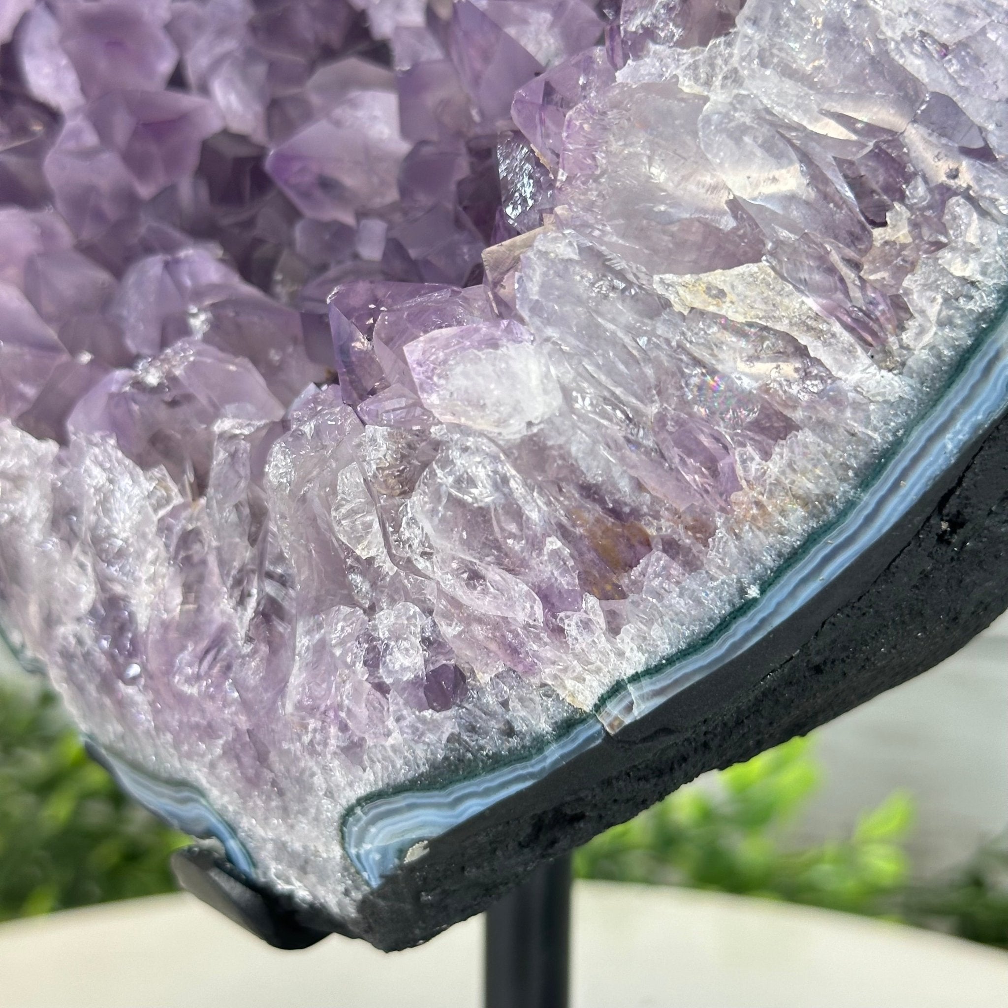 Quality Amethyst Cluster on a Metal Base, 13.3 lbs & 11" Tall #5491 - 0048 - Brazil GemsBrazil GemsQuality Amethyst Cluster on a Metal Base, 13.3 lbs & 11" Tall #5491 - 0048Clusters on Fixed Bases5491 - 0048