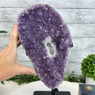 Quality Amethyst Cluster on a Metal Base, 13.9 lbs & 13.6" Tall #5491 - 0052 - Brazil GemsBrazil GemsQuality Amethyst Cluster on a Metal Base, 13.9 lbs & 13.6" Tall #5491 - 0052Clusters on Fixed Bases5491 - 0052