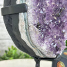 Quality Amethyst Cluster on a Metal Base, 8.5 lbs & 10.5" Tall #5491 - 0050 - Brazil GemsBrazil GemsQuality Amethyst Cluster on a Metal Base, 8.5 lbs & 10.5" Tall #5491 - 0050Clusters on Fixed Bases5491 - 0050