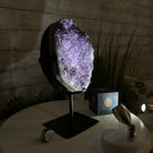 Quality Amethyst Cluster on a Metal Base, 8.5 lbs & 10.5" Tall #5491 - 0050 - Brazil GemsBrazil GemsQuality Amethyst Cluster on a Metal Base, 8.5 lbs & 10.5" Tall #5491 - 0050Clusters on Fixed Bases5491 - 0050