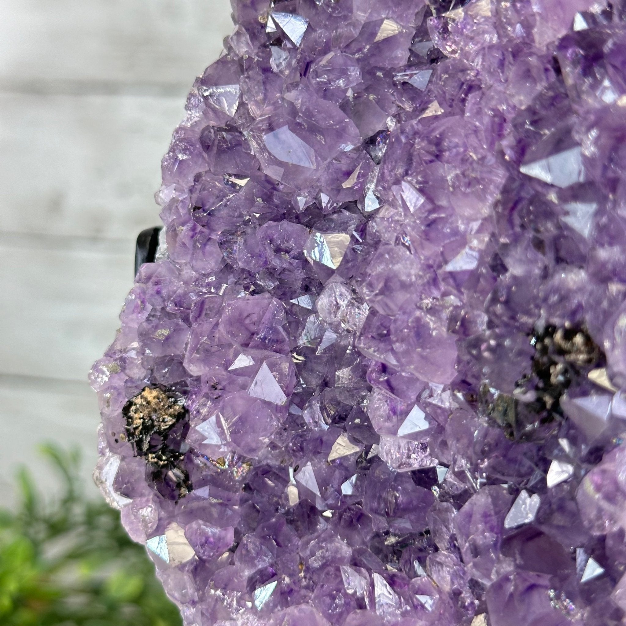 Quality Amethyst Cluster on a Metal Base, 8.5 lbs & 10.5" Tall #5491 - 0050 - Brazil GemsBrazil GemsQuality Amethyst Cluster on a Metal Base, 8.5 lbs & 10.5" Tall #5491 - 0050Clusters on Fixed Bases5491 - 0050