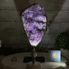 Quality Amethyst Cluster on a Metal Base, 9.3 lbs & 12.5" Tall #5491 - 0051 - Brazil GemsBrazil GemsQuality Amethyst Cluster on a Metal Base, 9.3 lbs & 12.5" Tall #5491 - 0051Clusters on Fixed Bases5491 - 0051