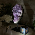 Quality Amethyst Cluster on a Metal Base, 9.3 lbs & 12.5" Tall #5491 - 0051 - Brazil GemsBrazil GemsQuality Amethyst Cluster on a Metal Base, 9.3 lbs & 12.5" Tall #5491 - 0051Clusters on Fixed Bases5491 - 0051