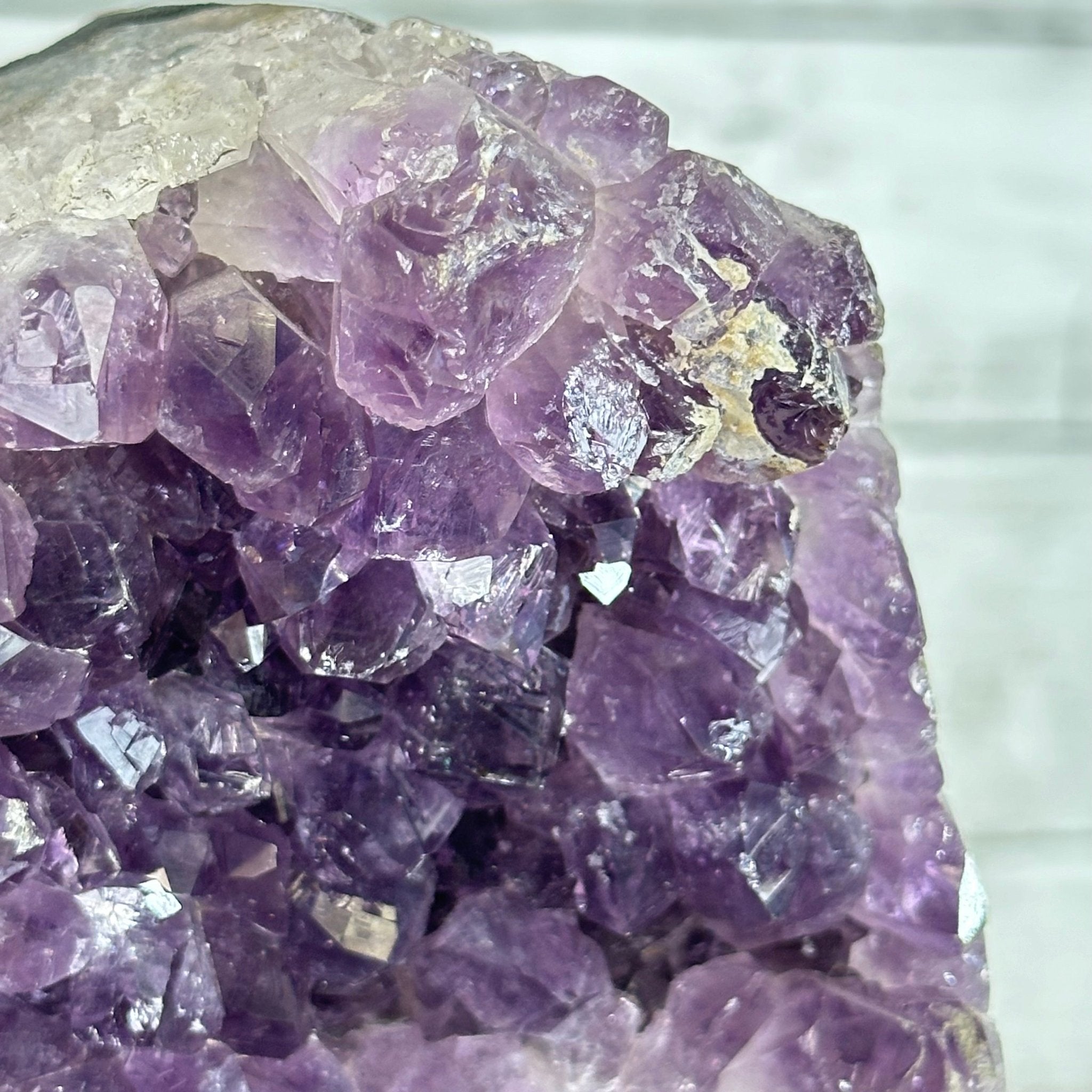 Quality Amethyst Cluster on a Metal Base, 9.3 lbs & 12.5" Tall #5491 - 0051 - Brazil GemsBrazil GemsQuality Amethyst Cluster on a Metal Base, 9.3 lbs & 12.5" Tall #5491 - 0051Clusters on Fixed Bases5491 - 0051
