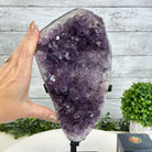 Quality Amethyst Cluster on a Metal Base, 9.3 lbs & 12.5" Tall #5491 - 0051 - Brazil GemsBrazil GemsQuality Amethyst Cluster on a Metal Base, 9.3 lbs & 12.5" Tall #5491 - 0051Clusters on Fixed Bases5491 - 0051