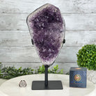 Quality Amethyst Cluster on a Metal Base, 9.3 lbs & 12.5" Tall #5491 - 0051 - Brazil GemsBrazil GemsQuality Amethyst Cluster on a Metal Base, 9.3 lbs & 12.5" Tall #5491 - 0051Clusters on Fixed Bases5491 - 0051