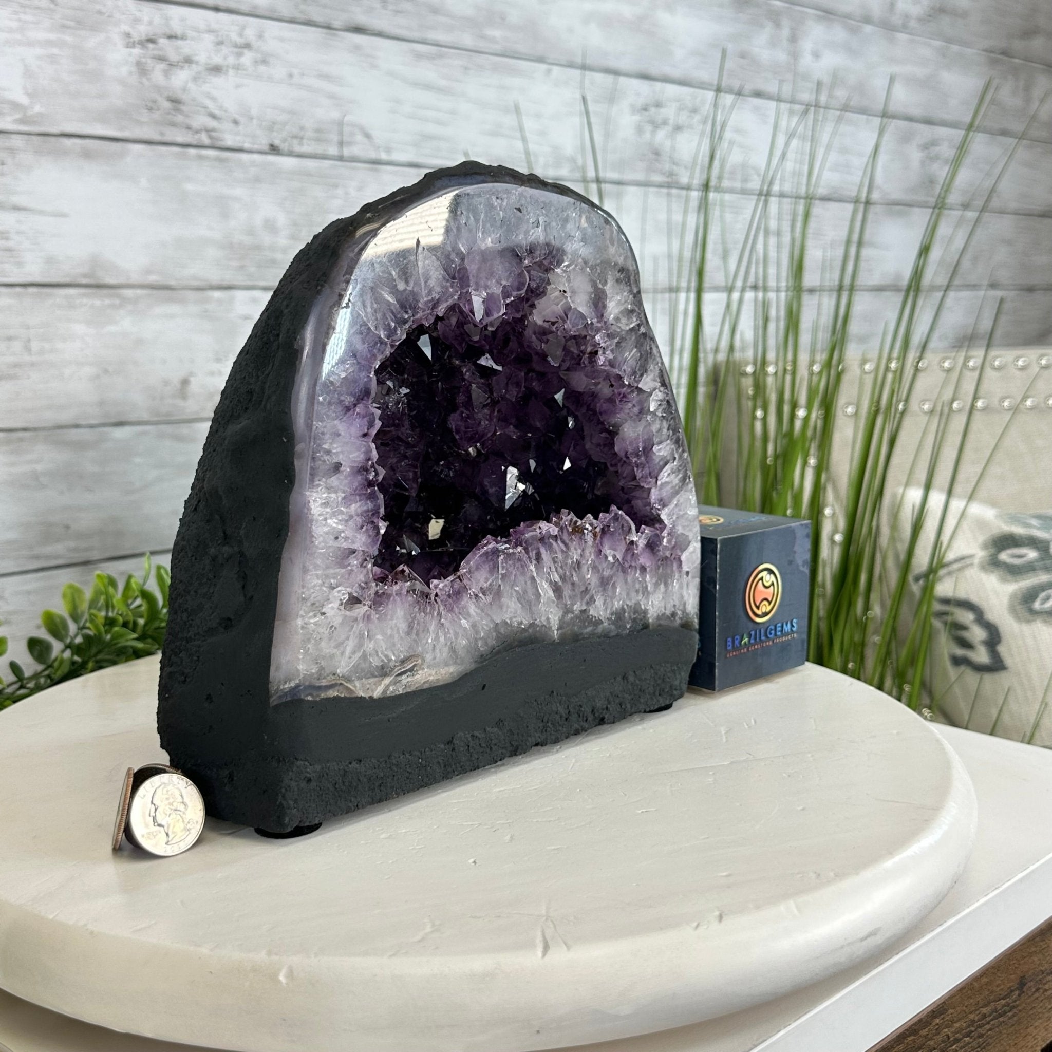 Quality Brazilian Amethyst Cathedral, 12.8 lbs & 8.1" Tall, #5601 - 1361 - Brazil GemsBrazil GemsQuality Brazilian Amethyst Cathedral, 12.8 lbs & 8.1" Tall, #5601 - 1361Cathedrals5601 - 1361