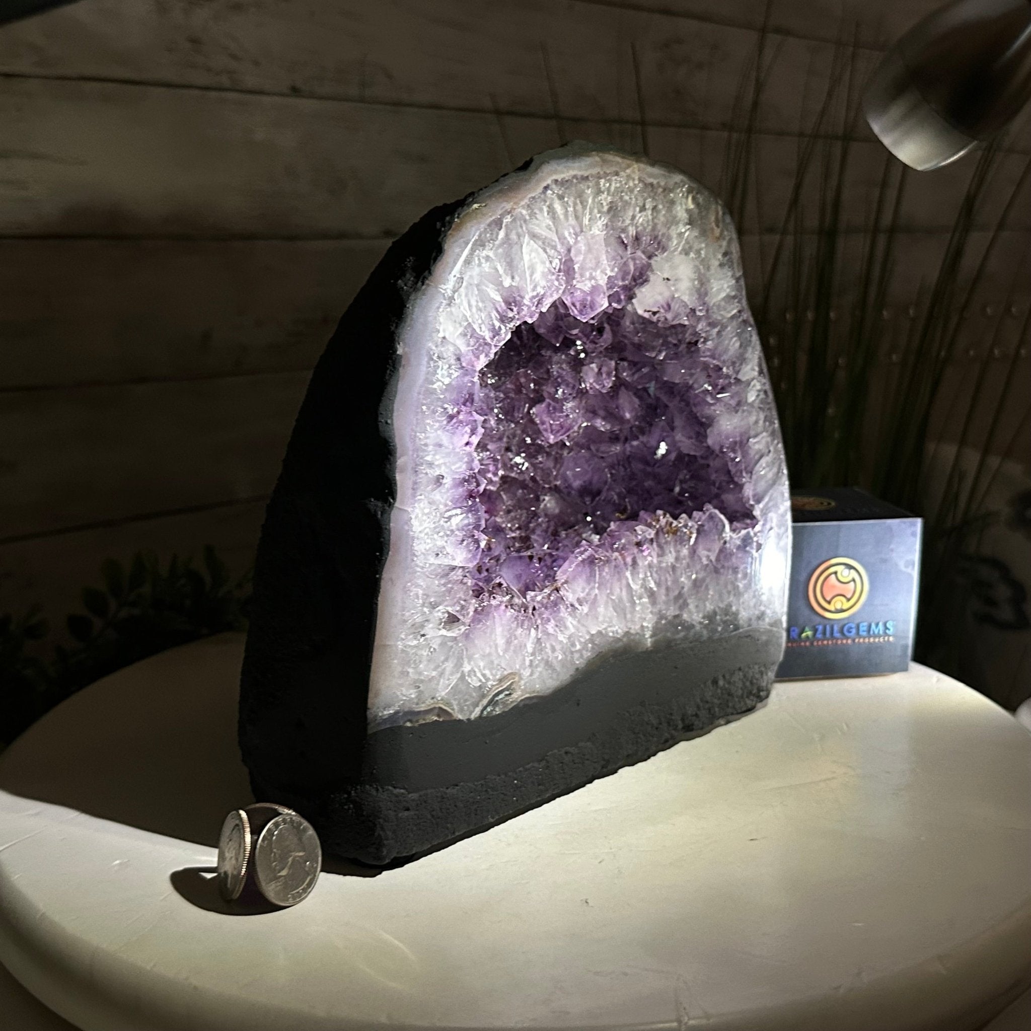 Quality Brazilian Amethyst Cathedral, 12.8 lbs & 8.1" Tall, #5601 - 1361 - Brazil GemsBrazil GemsQuality Brazilian Amethyst Cathedral, 12.8 lbs & 8.1" Tall, #5601 - 1361Cathedrals5601 - 1361