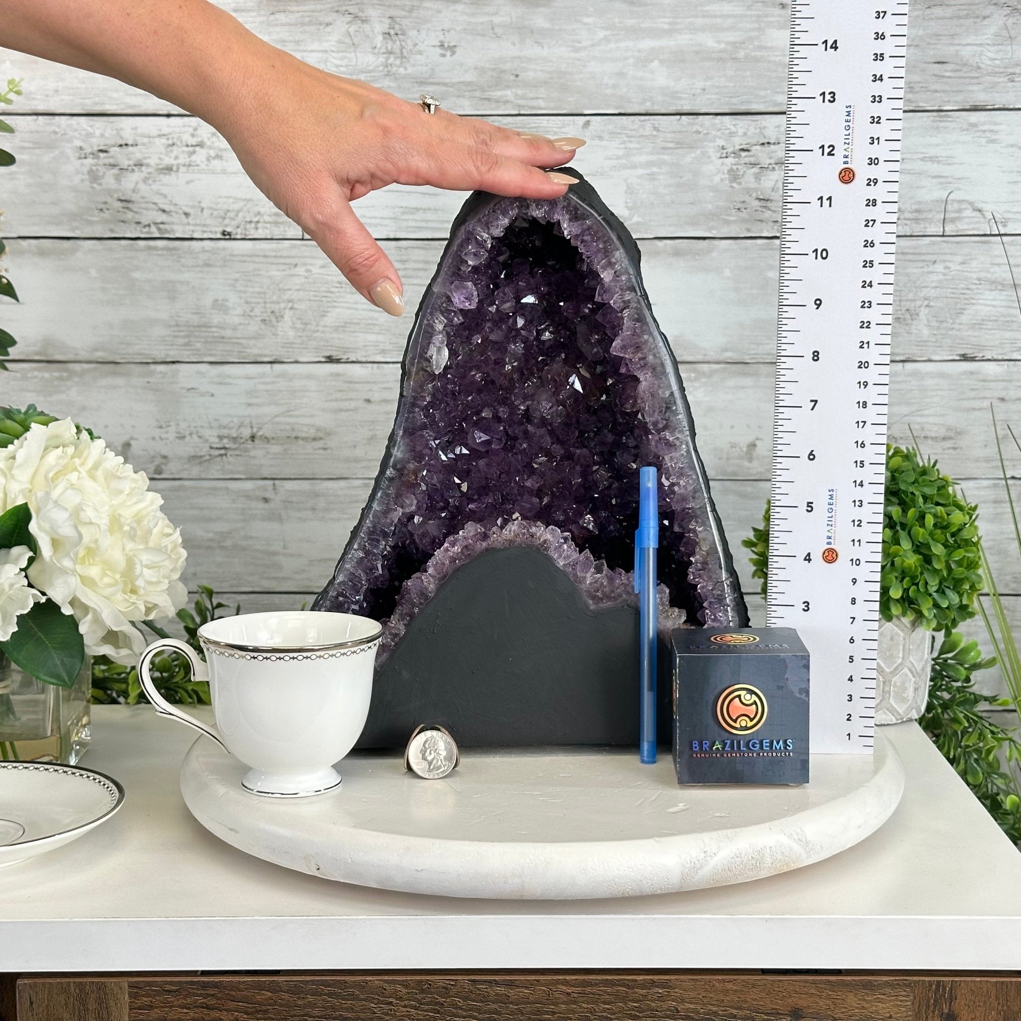 Quality Brazilian Amethyst Cathedral, 18.1 lbs & 12" Tall #5601 - 1382 - Brazil GemsBrazil GemsQuality Brazilian Amethyst Cathedral, 18.1 lbs & 12" Tall #5601 - 1382Cathedrals5601 - 1382