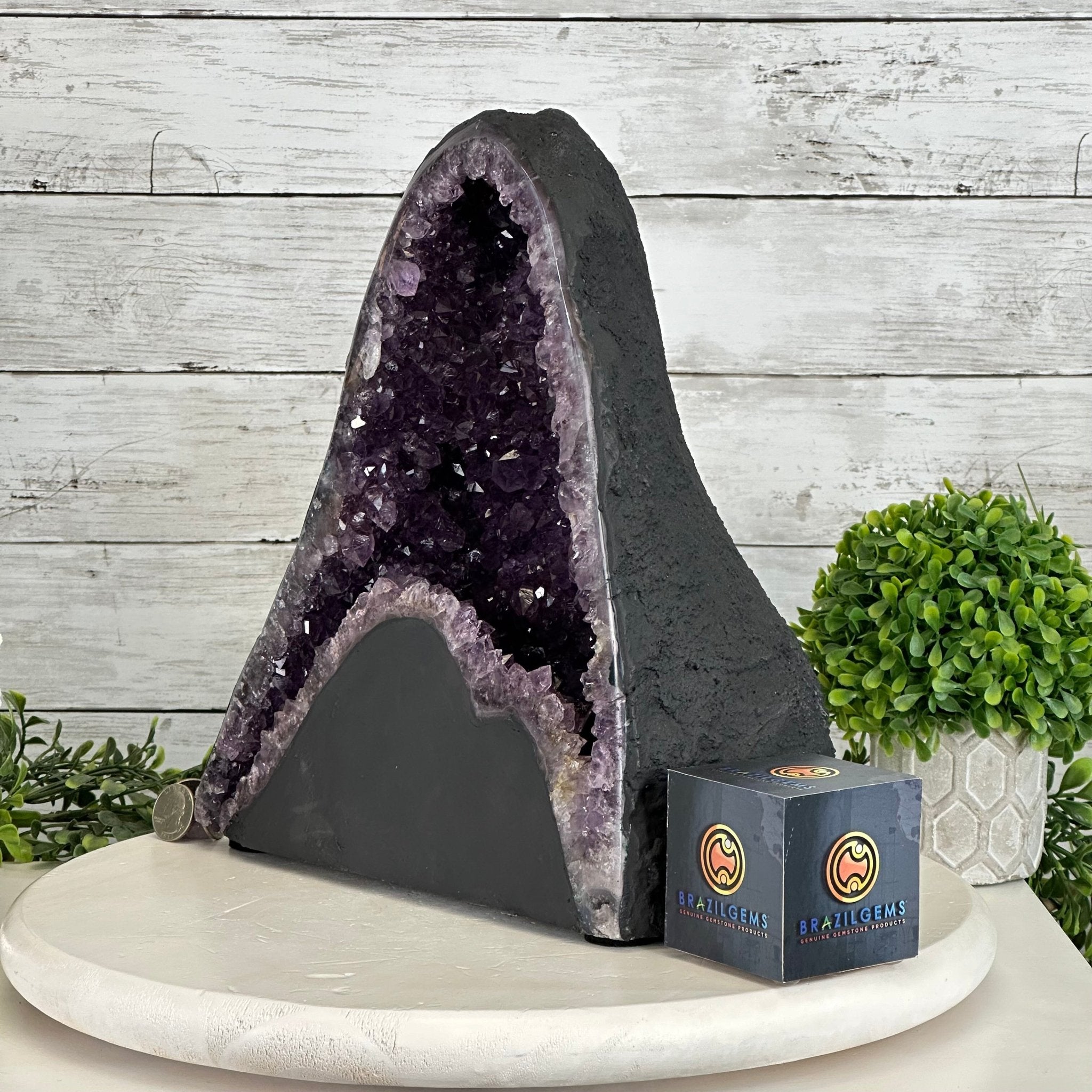 Quality Brazilian Amethyst Cathedral, 18.1 lbs & 12" Tall #5601 - 1382 - Brazil GemsBrazil GemsQuality Brazilian Amethyst Cathedral, 18.1 lbs & 12" Tall #5601 - 1382Cathedrals5601 - 1382