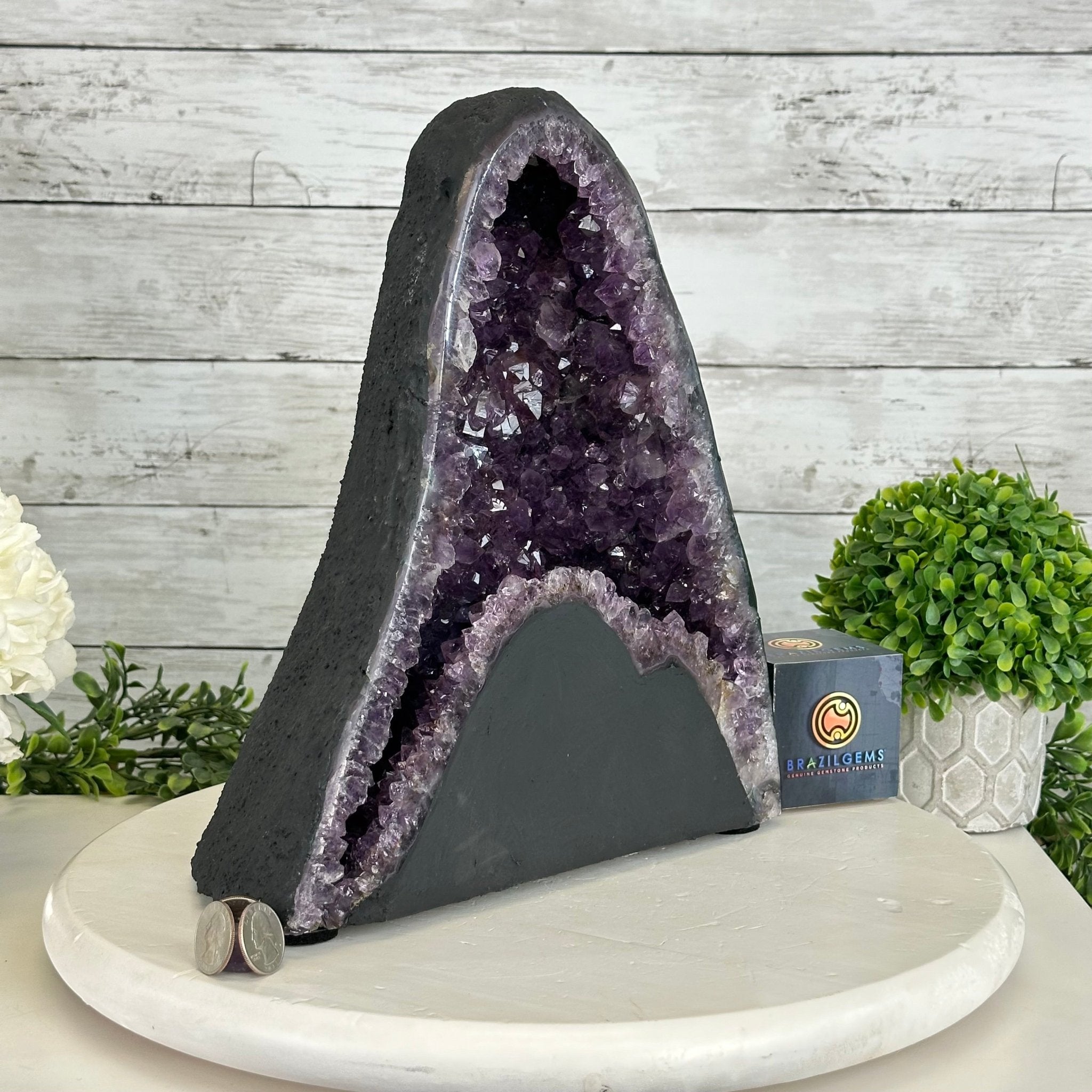 Quality Brazilian Amethyst Cathedral, 18.1 lbs & 12" Tall #5601 - 1382 - Brazil GemsBrazil GemsQuality Brazilian Amethyst Cathedral, 18.1 lbs & 12" Tall #5601 - 1382Cathedrals5601 - 1382