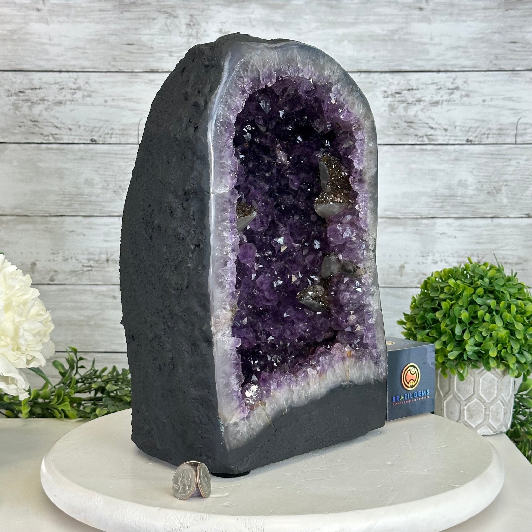 Quality Brazilian Amethyst Cathedral, 29.9 lbs & 13.1" Tall, #5601 - 1402 - Brazil GemsBrazil GemsQuality Brazilian Amethyst Cathedral, 29.9 lbs & 13.1" Tall, #5601 - 1402Cathedrals5601 - 1402