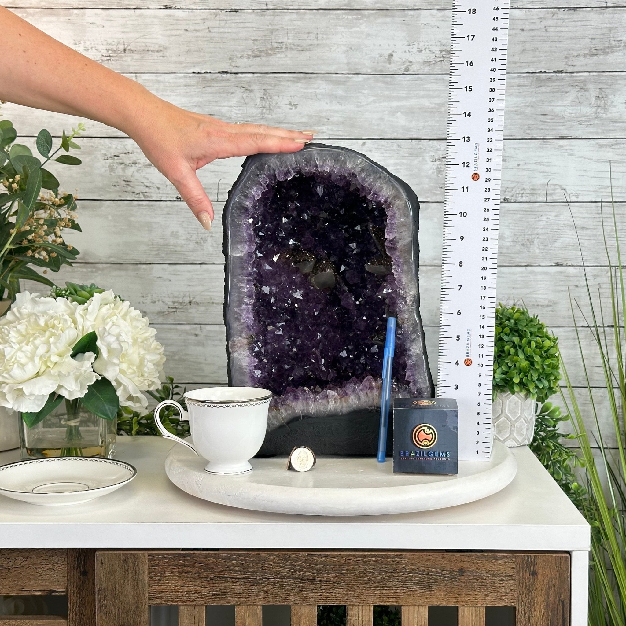 Quality Brazilian Amethyst Cathedral, 29.9 lbs & 13.1" Tall, #5601 - 1402 - Brazil GemsBrazil GemsQuality Brazilian Amethyst Cathedral, 29.9 lbs & 13.1" Tall, #5601 - 1402Cathedrals5601 - 1402