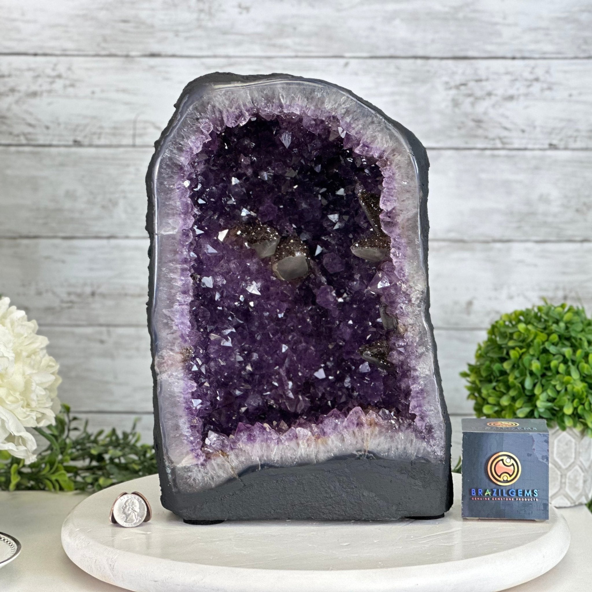 Quality Brazilian Amethyst Cathedral, 29.9 lbs & 13.1" Tall, #5601 - 1402 - Brazil GemsBrazil GemsQuality Brazilian Amethyst Cathedral, 29.9 lbs & 13.1" Tall, #5601 - 1402Cathedrals5601 - 1402
