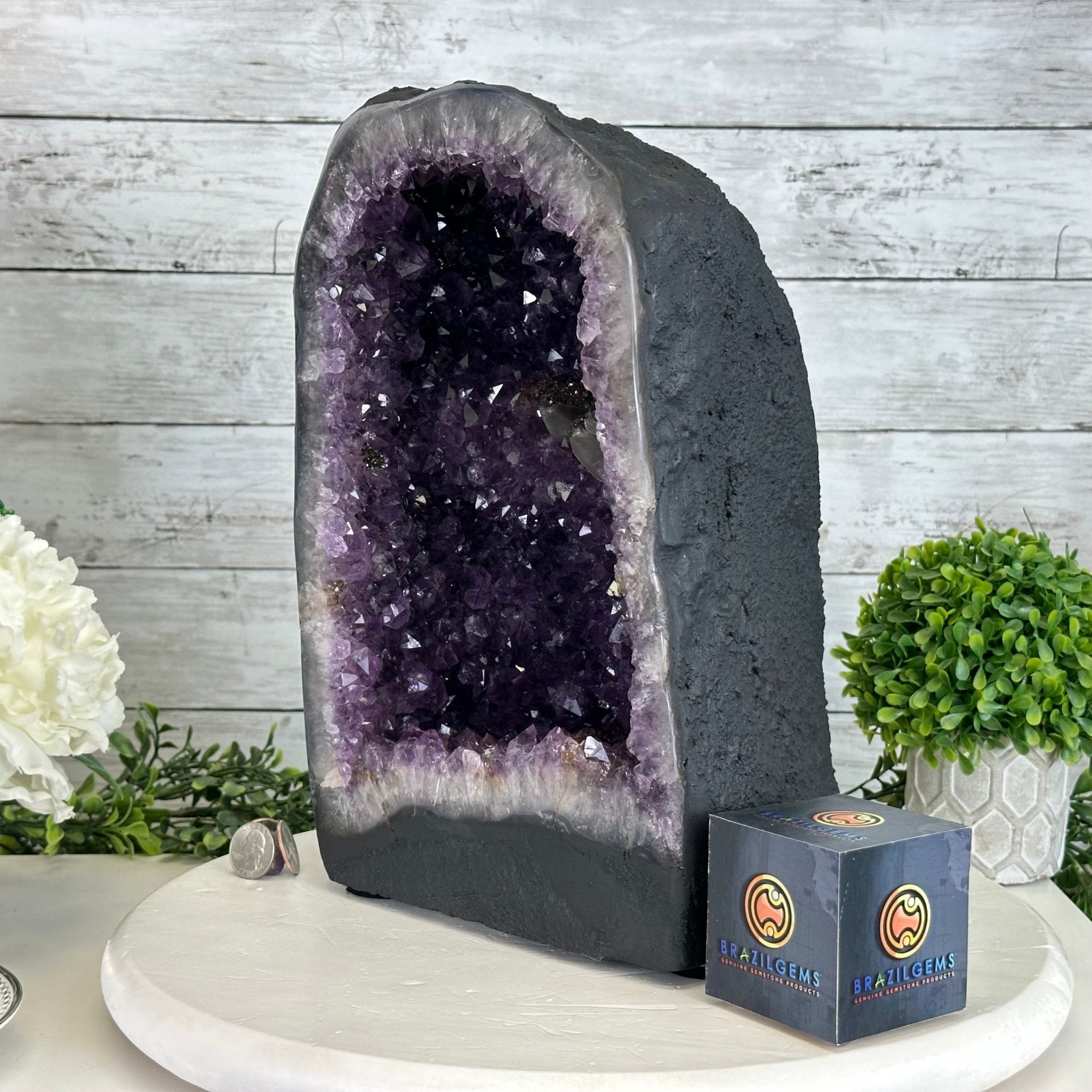 Quality Brazilian Amethyst Cathedral, 29.9 lbs & 13.1" Tall, #5601 - 1402 - Brazil GemsBrazil GemsQuality Brazilian Amethyst Cathedral, 29.9 lbs & 13.1" Tall, #5601 - 1402Cathedrals5601 - 1402