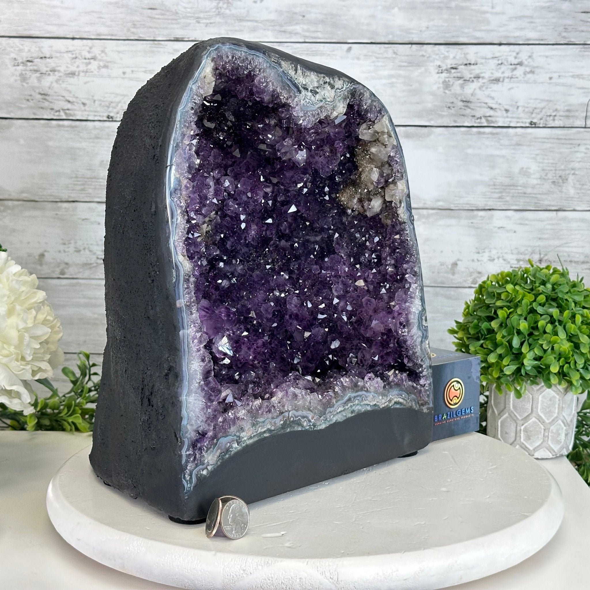Quality Brazilian Amethyst Cathedral, 30.1 lbs & 12.3" Tall, #5601 - 1404 - Brazil GemsBrazil GemsQuality Brazilian Amethyst Cathedral, 30.1 lbs & 12.3" Tall, #5601 - 1404Cathedrals5601 - 1404