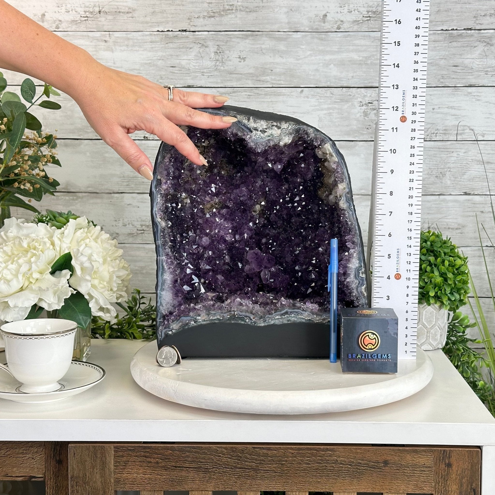 Quality Brazilian Amethyst Cathedral, 30.1 lbs & 12.3" Tall, #5601 - 1404 - Brazil GemsBrazil GemsQuality Brazilian Amethyst Cathedral, 30.1 lbs & 12.3" Tall, #5601 - 1404Cathedrals5601 - 1404