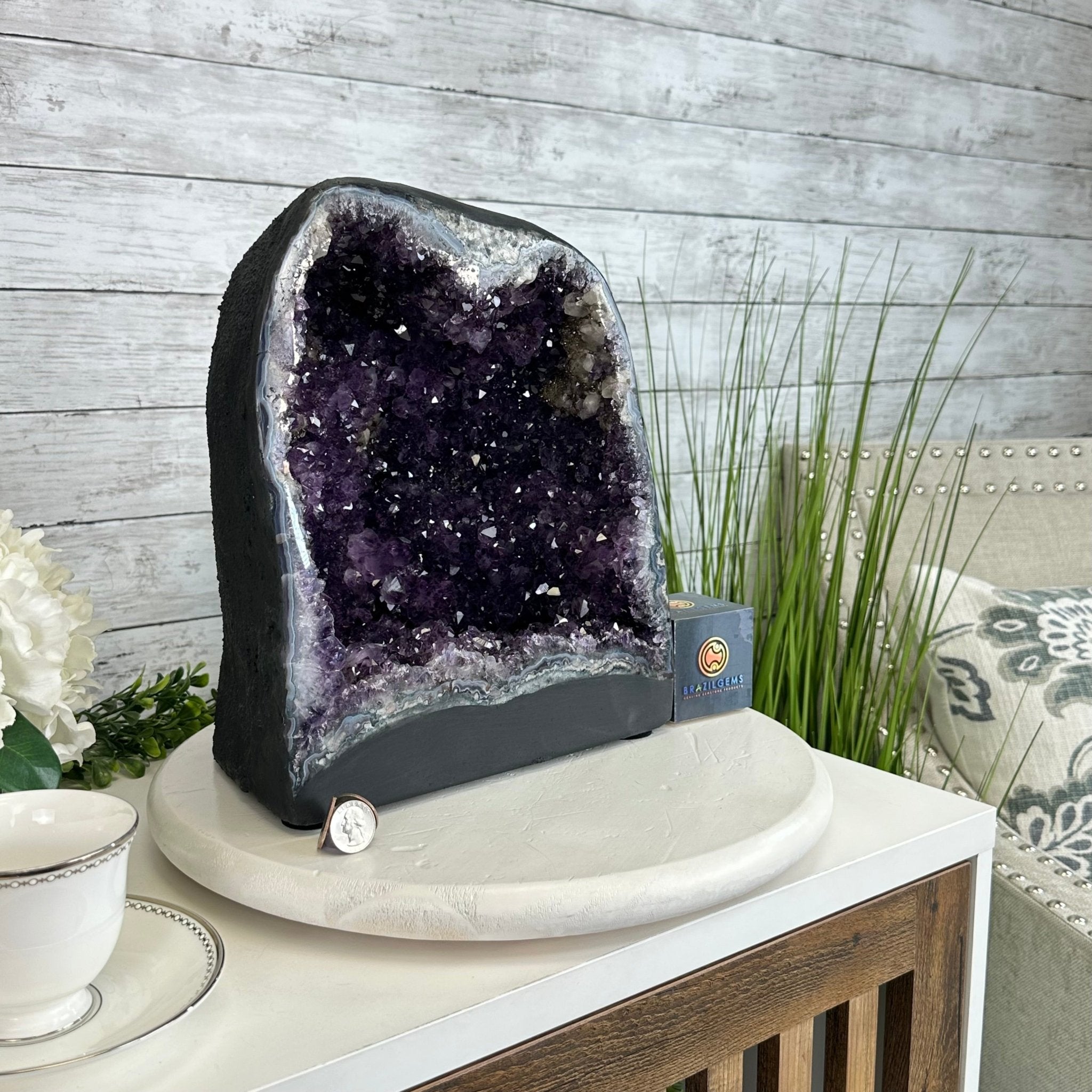 Quality Brazilian Amethyst Cathedral, 30.1 lbs & 12.3" Tall, #5601 - 1404 - Brazil GemsBrazil GemsQuality Brazilian Amethyst Cathedral, 30.1 lbs & 12.3" Tall, #5601 - 1404Cathedrals5601 - 1404