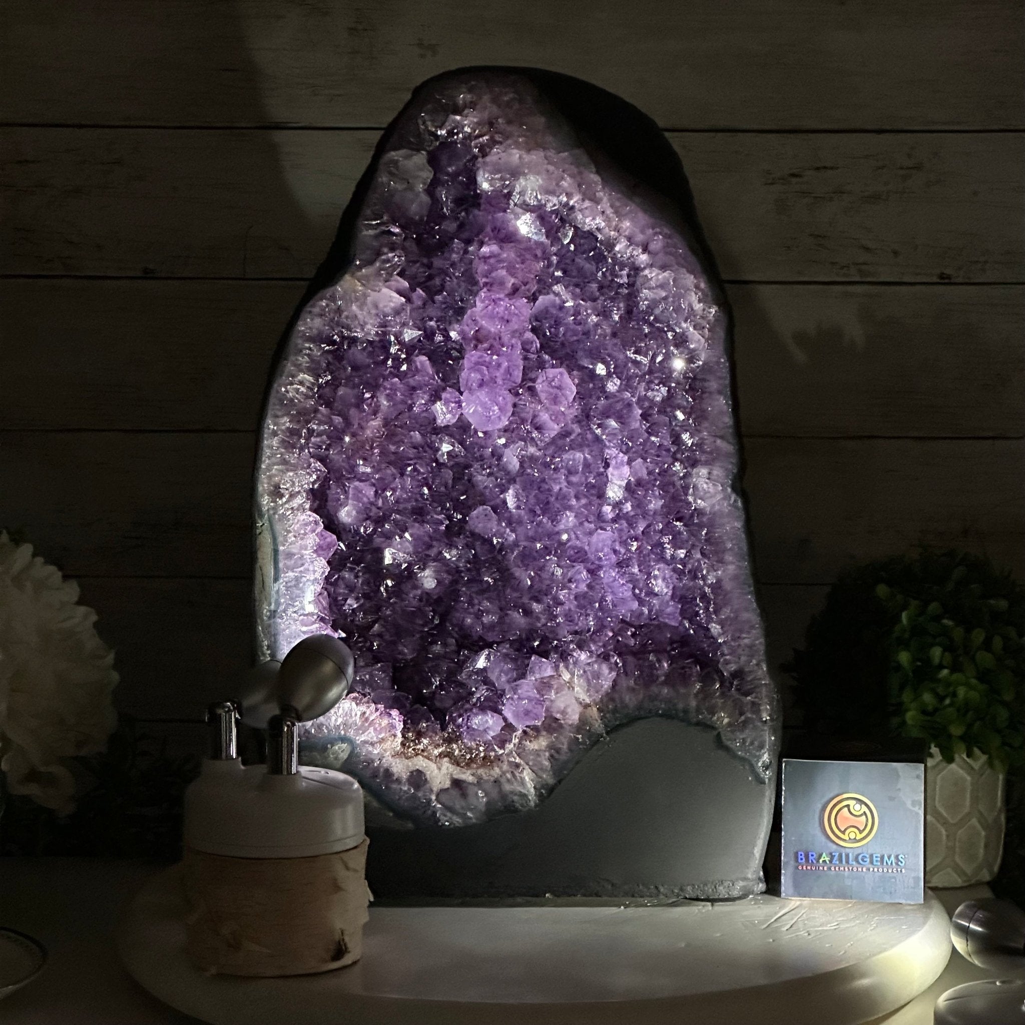Quality Brazilian Amethyst Cathedral, 30.3 lbs & 14.9" Tall, #5601 - 1405 - Brazil GemsBrazil GemsQuality Brazilian Amethyst Cathedral, 30.3 lbs & 14.9" Tall, #5601 - 1405Cathedrals5601 - 1405