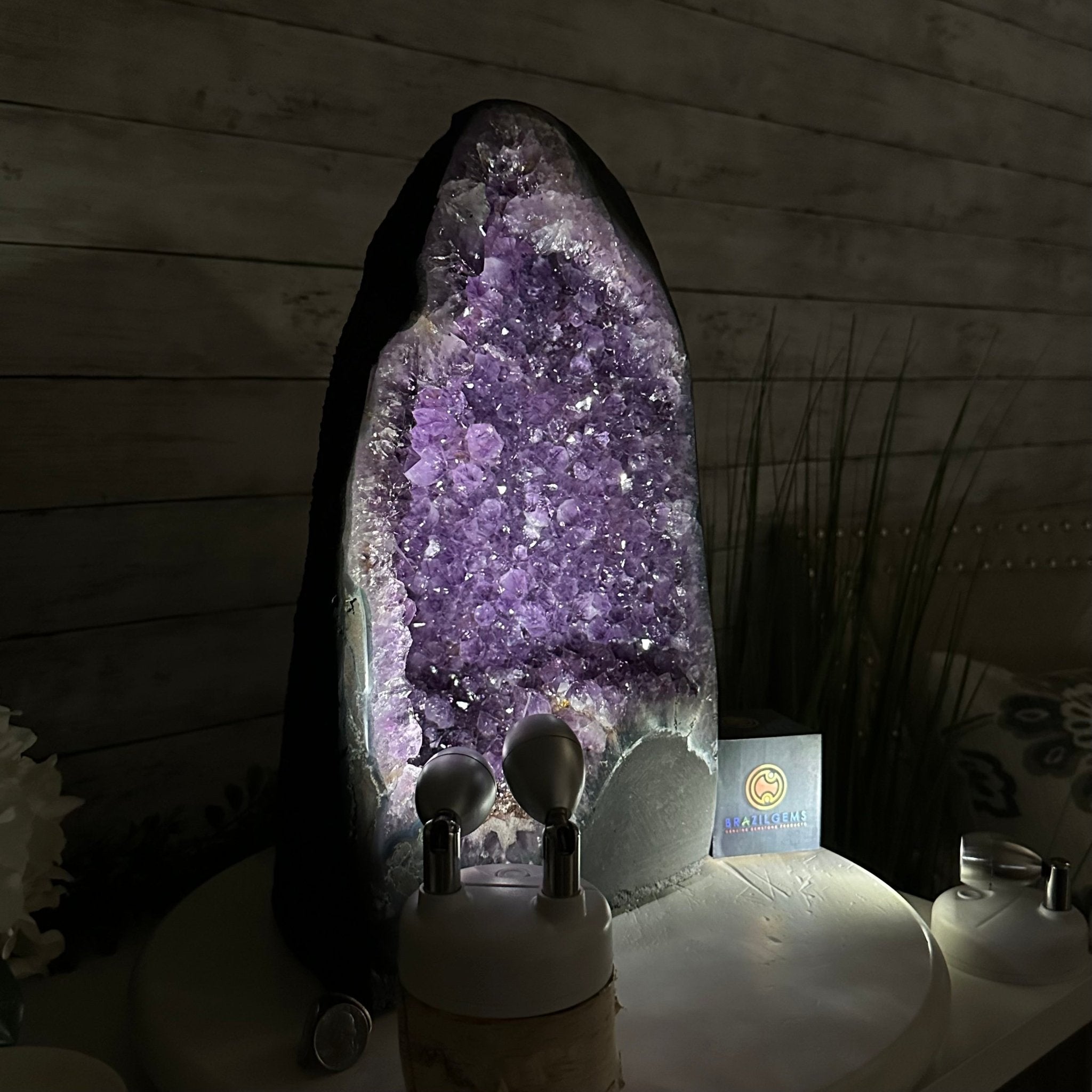 Quality Brazilian Amethyst Cathedral, 30.3 lbs & 14.9" Tall, #5601 - 1405 - Brazil GemsBrazil GemsQuality Brazilian Amethyst Cathedral, 30.3 lbs & 14.9" Tall, #5601 - 1405Cathedrals5601 - 1405