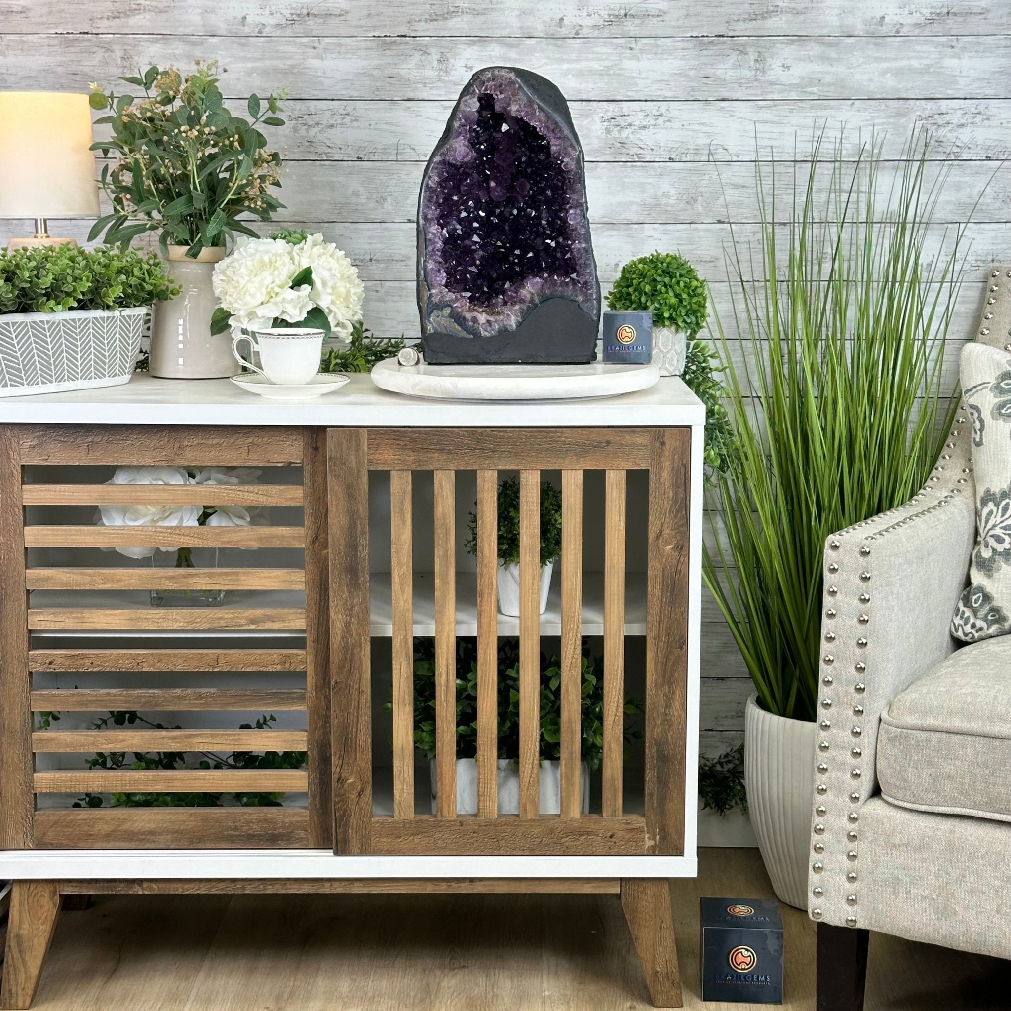 Quality Brazilian Amethyst Cathedral, 30.3 lbs & 14.9" Tall, #5601 - 1405 - Brazil GemsBrazil GemsQuality Brazilian Amethyst Cathedral, 30.3 lbs & 14.9" Tall, #5601 - 1405Cathedrals5601 - 1405