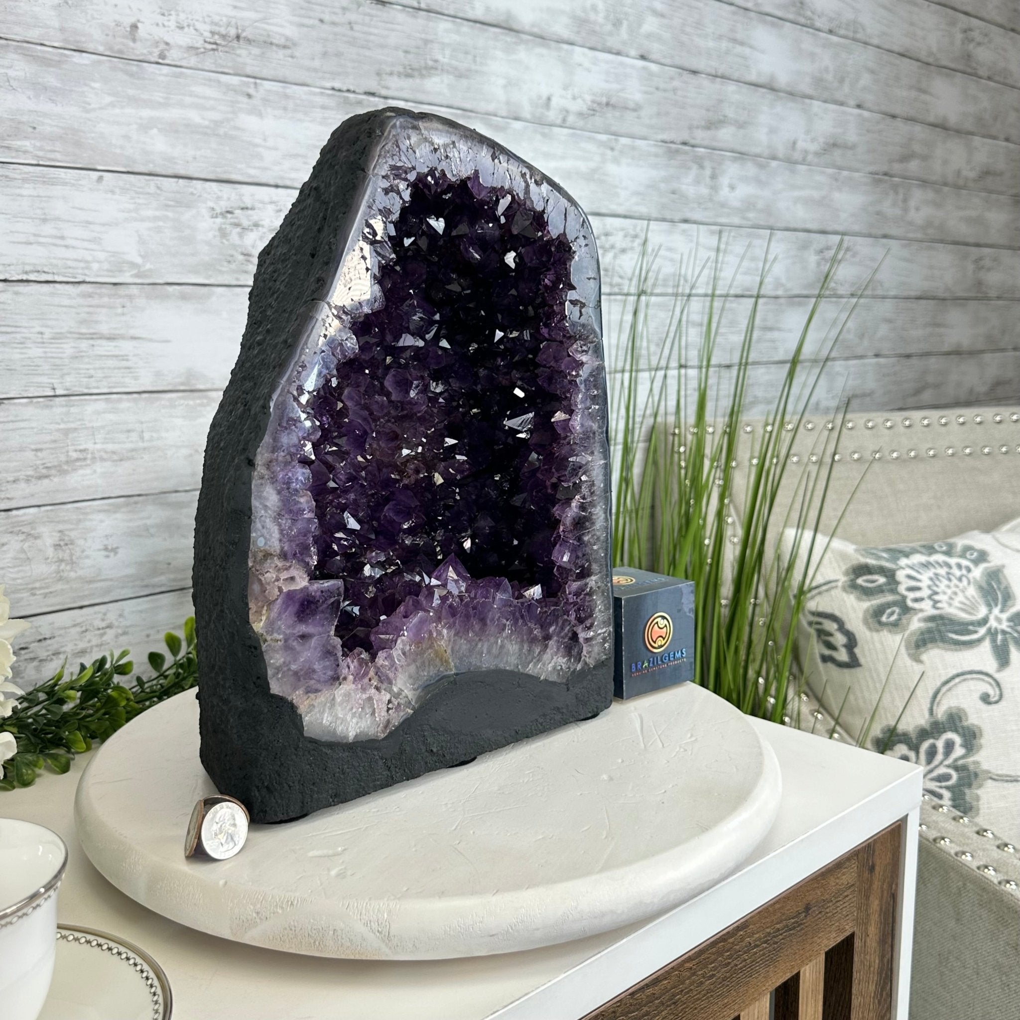 Quality Brazilian Amethyst Cathedral, 30.6 lbs & 12.9" Tall, #5601 - 1406 - Brazil GemsBrazil GemsQuality Brazilian Amethyst Cathedral, 30.6 lbs & 12.9" Tall, #5601 - 1406Cathedrals5601 - 1406