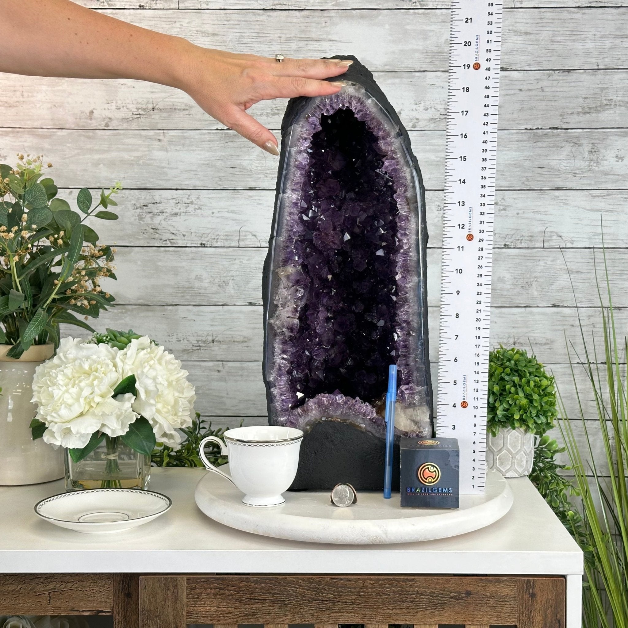 Quality Brazilian Amethyst Cathedral, 40.1 lbs & 19.8" Tall, #5601 - 1412 - Brazil GemsBrazil GemsQuality Brazilian Amethyst Cathedral, 40.1 lbs & 19.8" Tall, #5601 - 1412Cathedrals5601 - 1412