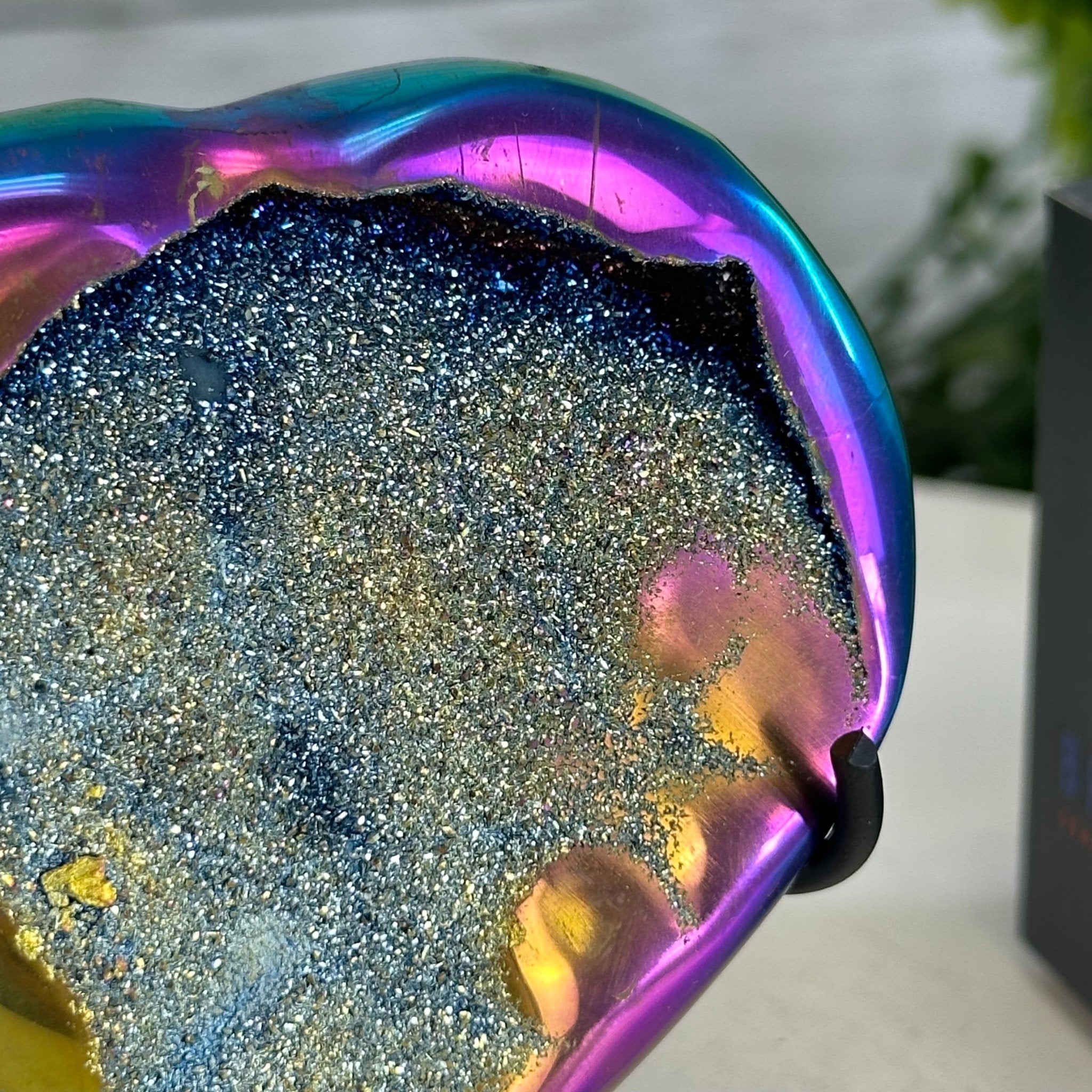 Rainbow Aura Amethyst Heart on a Metal Stand, 0.4 lbs & 3.5" Tall #5463RA-013 - Brazil GemsBrazil GemsRainbow Aura Amethyst Heart on a Metal Stand, 0.4 lbs & 3.5" Tall #5463RA-013Hearts5463RA-013