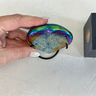 Rainbow Aura Amethyst Heart on a Metal Stand, 0.4 lbs & 3.5" Tall #5463RA-013 - Brazil GemsBrazil GemsRainbow Aura Amethyst Heart on a Metal Stand, 0.4 lbs & 3.5" Tall #5463RA-013Hearts5463RA-013