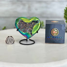 Rainbow Aura Amethyst Heart on a Metal Stand, 0.6 lbs & 3.6" Tall #5463RA-017 - Brazil GemsBrazil GemsRainbow Aura Amethyst Heart on a Metal Stand, 0.6 lbs & 3.6" Tall #5463RA-017Hearts5463RA-017