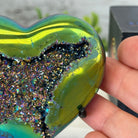 Rainbow Aura Amethyst Heart on a Metal Stand, 0.6 lbs & 3.6" Tall #5463RA-017 - Brazil GemsBrazil GemsRainbow Aura Amethyst Heart on a Metal Stand, 0.6 lbs & 3.6" Tall #5463RA-017Hearts5463RA-017