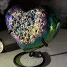 Rainbow Aura Amethyst Heart on a Metal Stand, 0.8 lbs & 3.8" Tall #5463RA-020 - Brazil GemsBrazil GemsRainbow Aura Amethyst Heart on a Metal Stand, 0.8 lbs & 3.8" Tall #5463RA-020Hearts5463RA-020