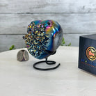 Rainbow Aura Amethyst Heart on a Metal Stand, 1 lbs & 4" Tall #5463RA-021 - Brazil GemsBrazil GemsRainbow Aura Amethyst Heart on a Metal Stand, 1 lbs & 4" Tall #5463RA-021Hearts5463RA-021